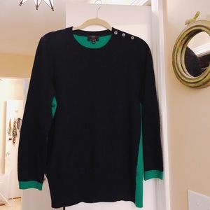 Jcrew sweater shoulder patch color block cashmere